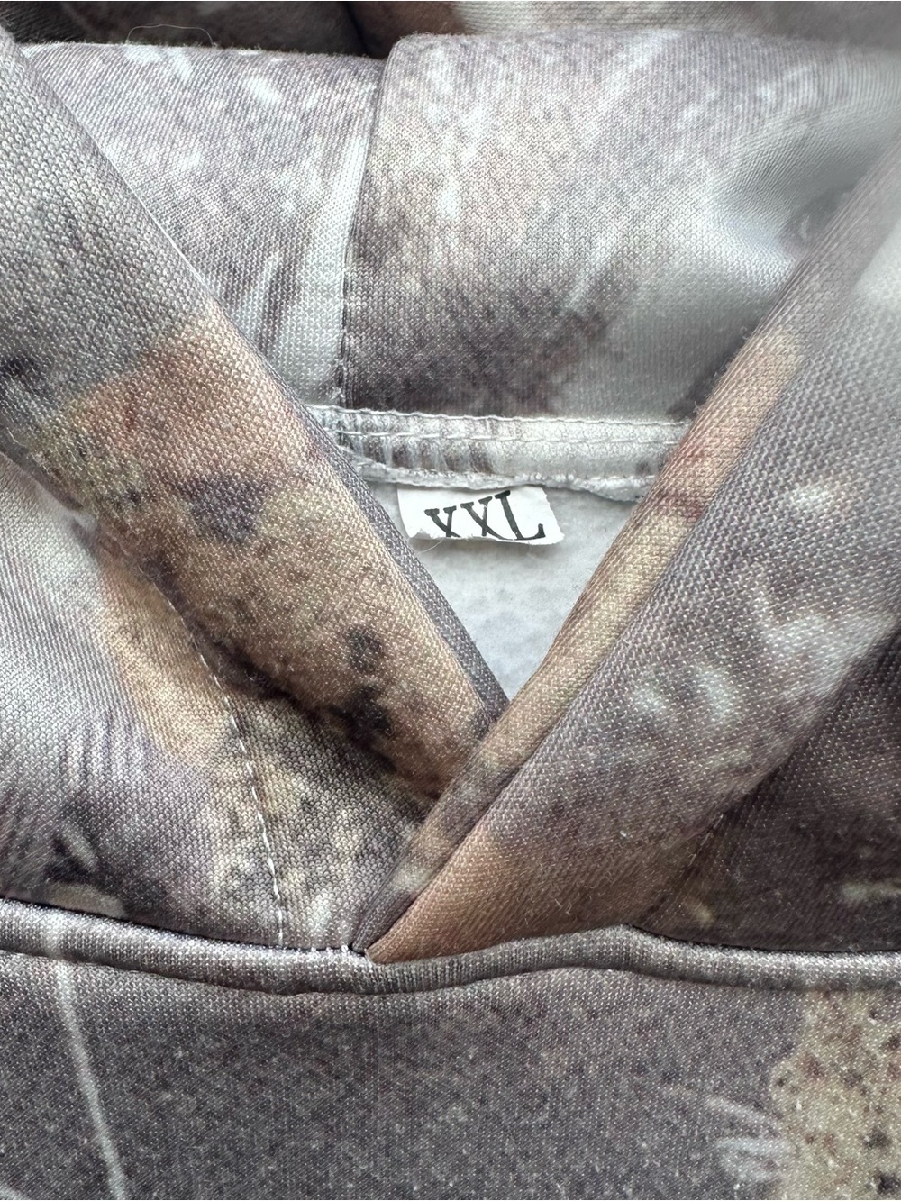 Camouflage Hoodie Pullover Sweatshirt Mens XXL Pastel Light Multi Leaf Tree Camo - Picture 4 of 14